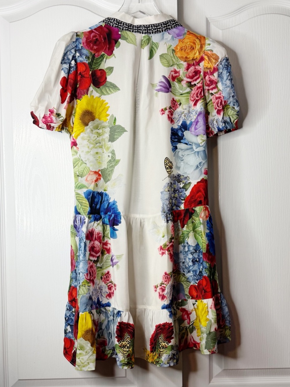 Alice + Olivia Claire Floral Mini Dress Puff Sleeve Shift Size Small NWOT - Picture 6 of 16
